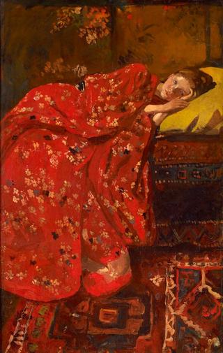Girl in a Red Kimono (Geesje Kwak)