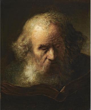 Head of an Old Bearded Man Reading a Book
