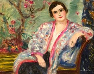Portrait japonisant de Kathe Gruber, épouse du marchand d'art Frédéric Gregoire