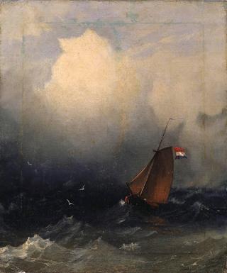 暴风雨中的帆船