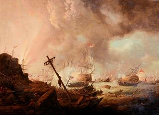 海军上将约翰·达克沃斯爵士强迫通过达达尼尔海峡，1807年