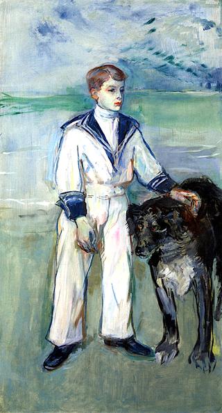 Boy and Dog, the Son of Madame Marthe and the Dog Pamela-Taussat