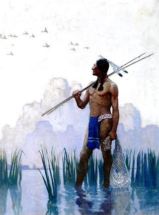 Indian Brave Fishing
