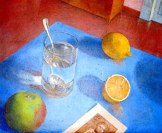 Still Life with Glass, Fruit and Photograph