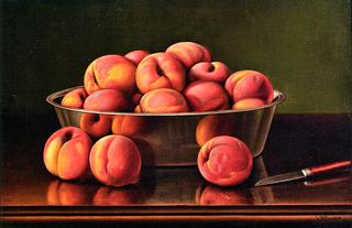 Still Life with Peaches in a Silver Bowl