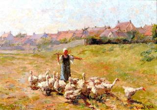 Peasant Girl with Geese