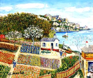 French Flower Gardens with Harbor