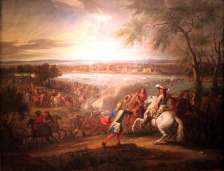 法国国王路易十四在洛比思穿越莱茵河