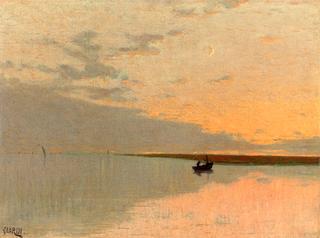 View of the Venetian Lagoon at Sunset