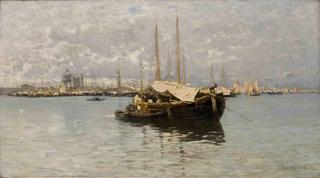 Barconi e vele nella laguna di Venezia