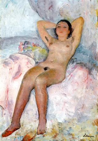 Reclining Nude with Raised Arms