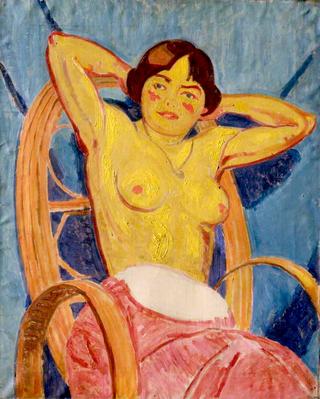 Nude in a Cane Chair