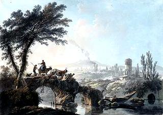 River Landscape with Bridge and Shepherds