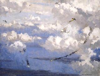 Air Battle between a Sunderland Flying Boat and Eight JU 88s