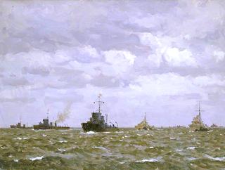 D日：1944年6月6日清晨，在驱逐舰前面扫荡