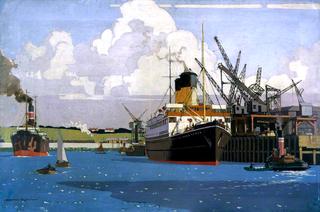码头与党卫军“阿盖尔公爵”的码头景观