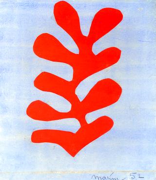 Red Seaweed on a Sky Blue Background