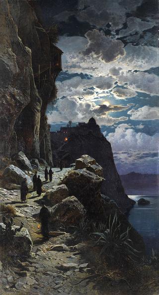 Monks Walking to Mount Athos