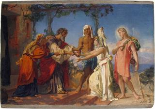 托比亚斯把他的新娘莎拉带到他父亲托比特的家里