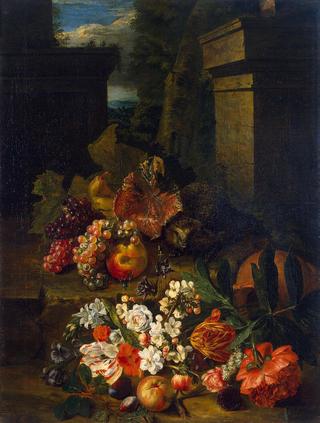 花、水果和刺猬