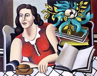 Woman at Table with a Book