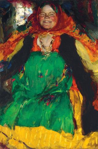 Peasant Woman in Green Dress