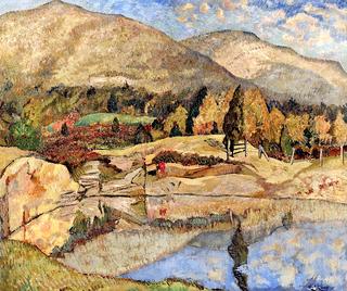 Mountain Landscape with Lake, Woodstock, New York