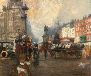 Knightsbridge Seen from Sloan Street, December  1913