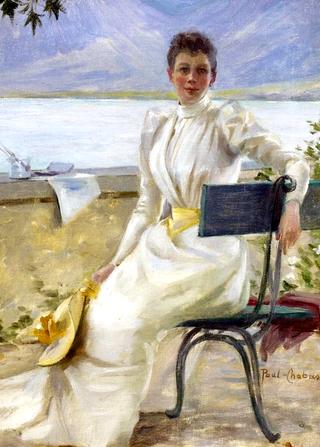 Young Lady in Front of the Lac d’Annecy