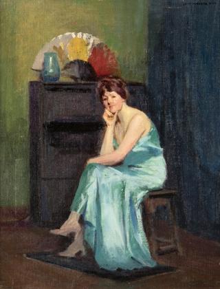 Woman in Blue Gown