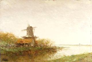 Dutch Landscape with Windmills