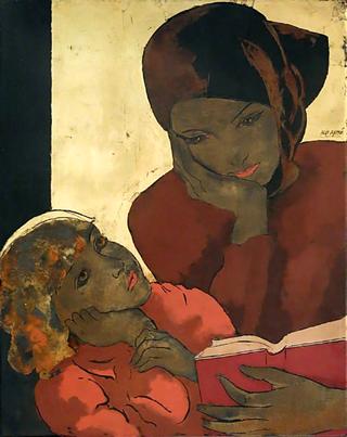 A Woman Reading to a Young Girl