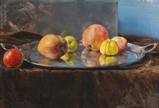Apples and Quinces on a Silver Tray