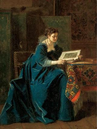 Woman Reading in a Interior