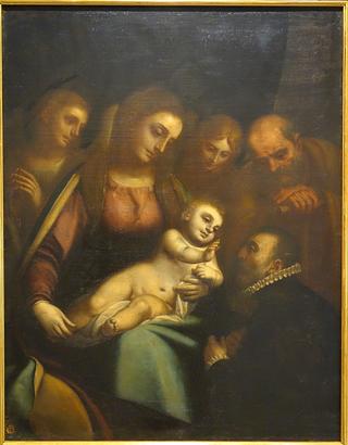 The Holy Family with Angels and a Donor