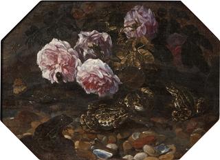 青蛙、野玫瑰、贝壳和蝴蝶