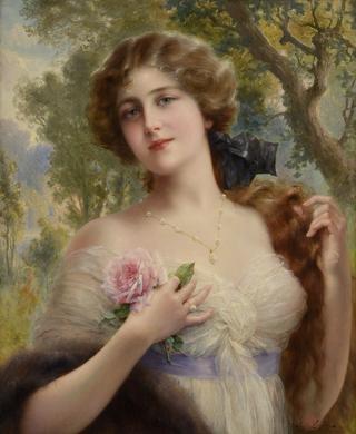 Young lady with rose