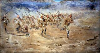 Return of the Fore and Aft, Gloucestershire Regiment Advancing to the Attack, India North West Front