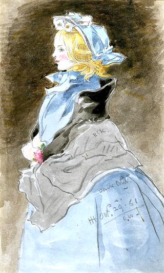 一个穿蓝色衣服的女人的肖像