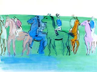 Group of Jockeys and Horses
