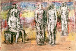 Study of One Seated and Four Standing Figures