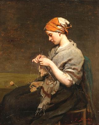 Jeune fille tricotant (Young Girl Knitting)