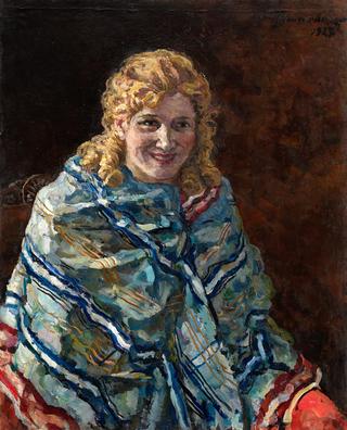 Portrait of Anna Reichstadt in a Blue Shawl