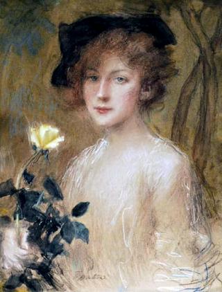Girl with a Yellow Rose