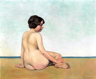 Small Bather Seated on the Sand