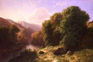 Landscape in Haslital with Aare, Afternoon Mood