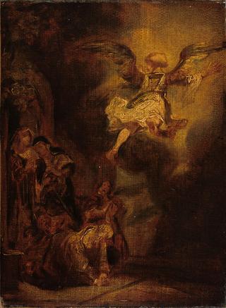 The Angel Leaving Tobias and His Family, after Rembrandt