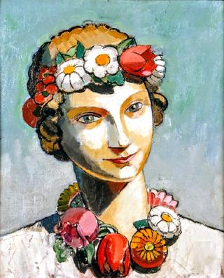 Head of a Woman with a Flower Wreath