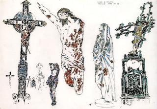 塞勒斯公墓中破碎的图像