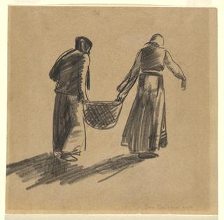 Woman with Basket, and cover sheet with printing instructions